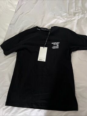 The Kooples Black Short-Sleeve Logo Tee with White Chest Print